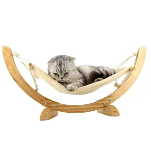 Wooden Cat Hammock Bed – Cozy, Indoor Cat Perch for Small to Large Cats