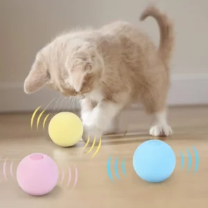 Interactive Intelligent Smart Touch Sound Ball Cat Toys, Catnip Cat Training Toy, Pet Play Ball, Pet Squeaky Cat Toy, Yellow eva Material