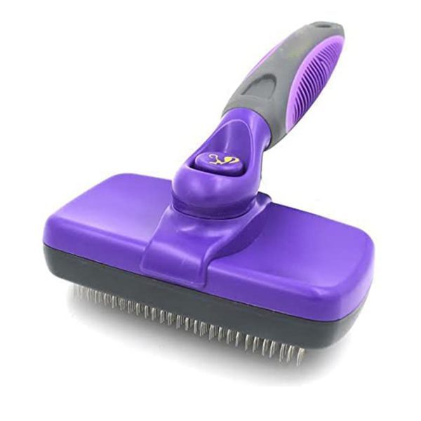 Self-Cleaning Slicker Brush for Pets - Easy Grooming Tool with Ergonomic Handle, Removes Loose Hair