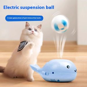 Whale Floating Cat Toy Ball - Electric Moving Ball Soccer Toy For Cats, Interactive Cat Toy For All Breeds, Keeps Cats Entertained, Fun Indoor Play For Kittens And Adult Cats, Electric Moving Cat Ball