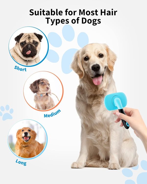 Glendan Cat and Dog Slicker Brush, Gently Cleaning Pin Brush for Shedding Dog Hair Brush for Small Dogs Puppy Yorkie Poodle Rabbits Cats - Image 5