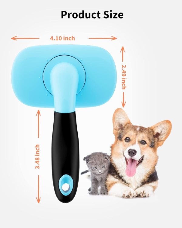 Glendan Cat and Dog Slicker Brush, Gently Cleaning Pin Brush for Shedding Dog Hair Brush for Small Dogs Puppy Yorkie Poodle Rabbits Cats - Image 2