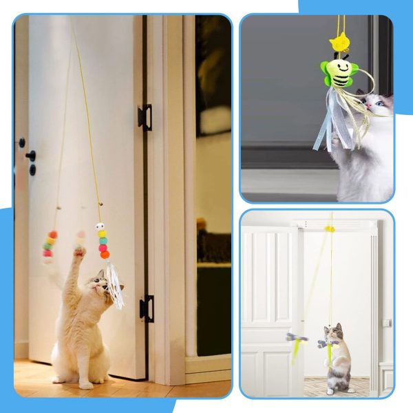 Potaroma 5 Pcs Interactive Cat Feather Toys with Catnip & Bells, Adjustable, Durable, Self-Play Cat Toys for Mental & Physical Stimulation - Image 8