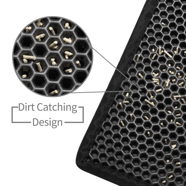Kitty Cat Litter Mat Trapping Honeycomb Double Layer Design Waterproof Double Layer EVA Cat Litter Pad Waterproof Non-slip Sand Basin Filter Kitten Dog Washable Mattress - Image 7