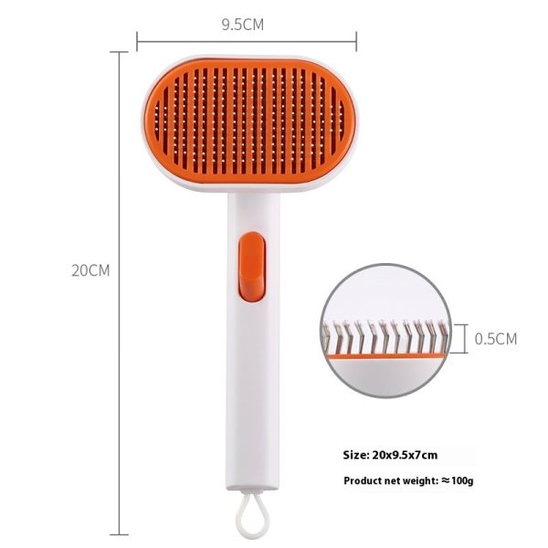 Pet Automatic Hair Fading Beauty Hair Removal Brush - ABS Stainless Steel, 4 Colors (White, Sky Blue, Emerald, Pink) - Image 2