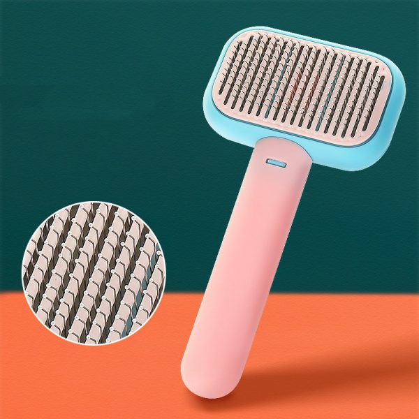 Cat and Dog Hair Brush - Stainless Steel Massage Comb for Grooming, Detangling, and Cleaning - Smoke Grey, Blue Pink, Orange Green - Image 4