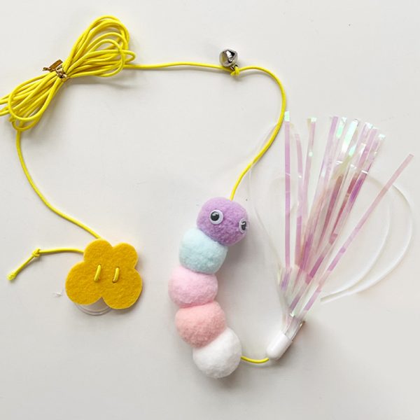 PIMTAACO 3PCs Cat Toys Set, Interactive Swing Cat Toy with Feather, Elastic Rope, and Telescopic Hanging Fun for Cats - Image 3