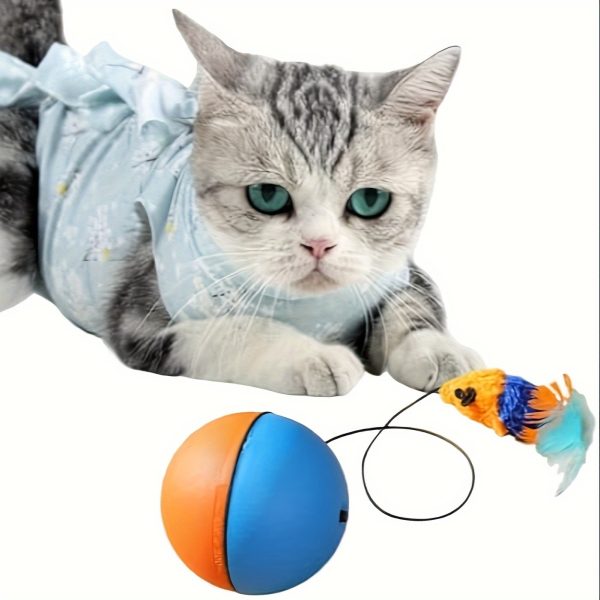 Interactive Cat Toy Ball with Plush Mouse, Fun Exercise Toy for Cats - Image 2