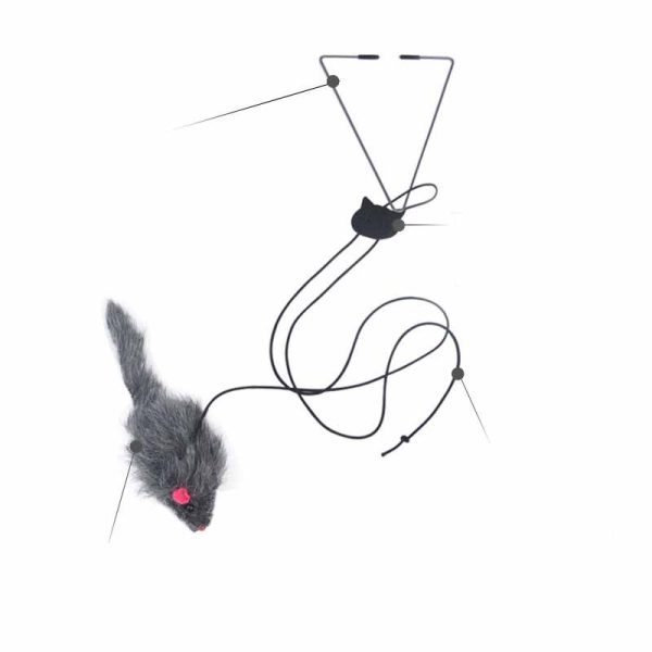 Syansju Pet Telescopic Hanging Door Cat Toy with Adjustable Buckle, Elastic Rope, and Mouse Shape – Interactive Fun for Cats - Image 9