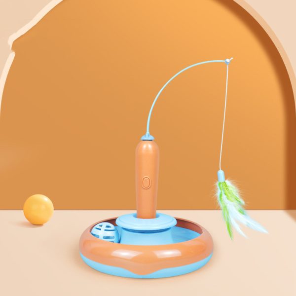 3 In 1 cat toys for indoor cats adult, kitten toys, cat ball toy, interactive cat toy, Automatic Teaser Cat Toy with 2 feathers,1 Bellball for Pets Cats Gift(No Batteries) - Image 4