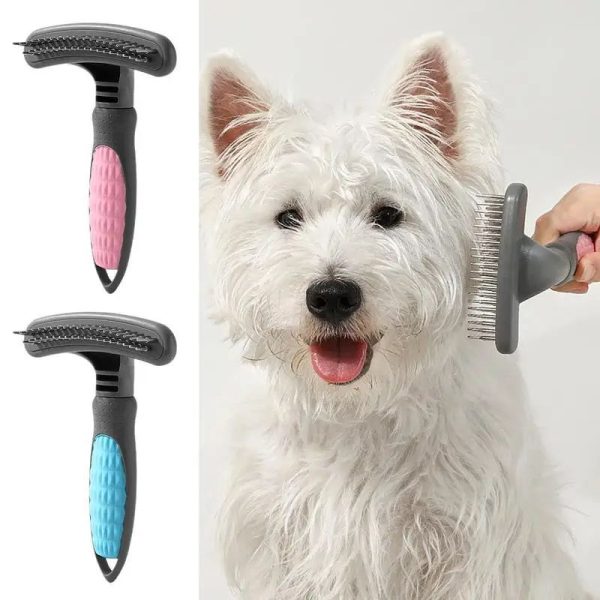 Pet Grooming Comb - Rustproof Shedding Brush for Cats & Dogs, Ergonomic Handle, ABS and Stainless Steel, Easy to Clean - Image 3