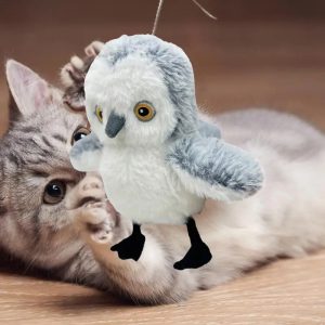 AIPERRO Flapping Cardinal Cat Toys, Interactive Cat Exercise Toy with Lifelike Bird Chirp, USB Rechargeable Automatic Cat Kicker Catnip Toys for Bored Indoor Adult Cats Kittens