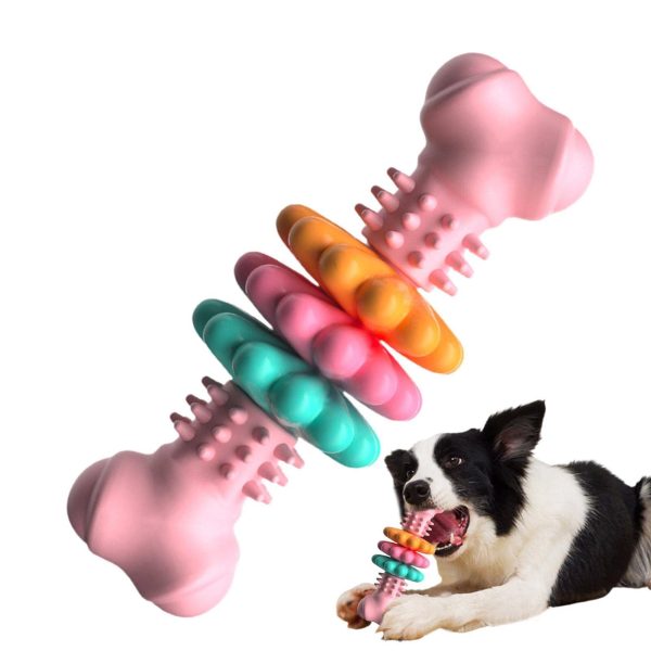 tedcae TPR Petal Tri-Ring Bone Type Teething Toy, Dog Squeaky Toys for Aggressive Chewers, Durable Dog Chew Toys for Large Medium Breed Dog, Dog Toys, Tough Durable Dogs Toys with Natural Rubber - Image 4