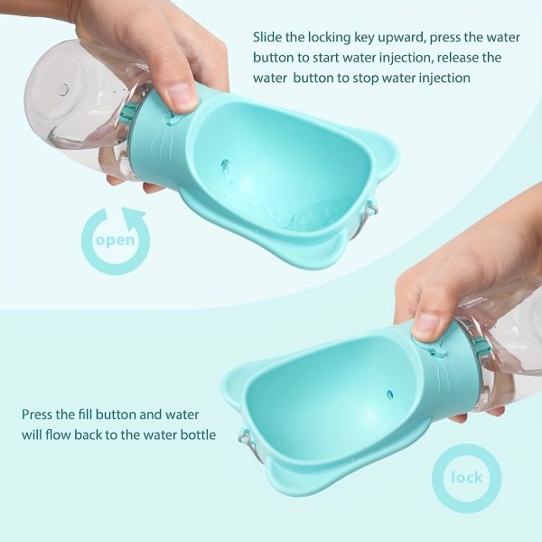 MYOWELL 2 In 1 Portable Dog Water Bottle - Leak Proof Dog Water Bottle with Food Container, Travel Water Dispenser 12oz+6oz for Pets, for Walking, Hiking, and Outdoor Use - Image 5
