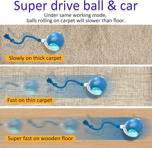 Giociv Interactive Cat Toys Ball for Indoor Cats (2Pack), Fast Rolling on Carpet, Chirping & Motion Activate Cat Toys (Blue) - Image 5