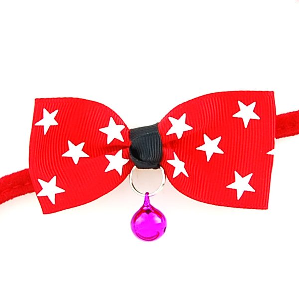Adjustable Pet Bow Tie for Dogs and Cats, Polyester Bow with Copper Bell and, Neck Strap Fits Up to 22 Inches - Image 6