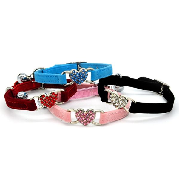 CHUKCHI Puppy Collars Jewelry Accessories, Dog Collar Dog Bow Tie Adjustable Heart Dog Collars Holiday Collars for Large Medium Small Dogs, Small Puppy Collar, Cat Bell Collar - Image 4