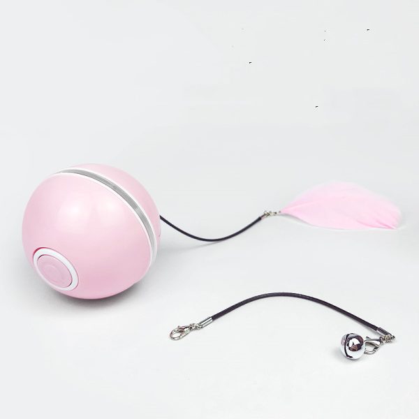 LED Laser Electronic Rolling Cat Toy Ball – USB Rechargeable, Replaceable Magnetic Feather, ABS Material, 7.0CM, Pet Supplies - Image 6