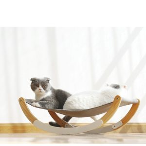 Cat Hammock Cat Swing Bed Wood Solid Wood Breathable Cat Bed Cat Chair Pet Bed for Puppy Rabbits Cat Loft Bed Cat Lounger Pet Lounger Leisure