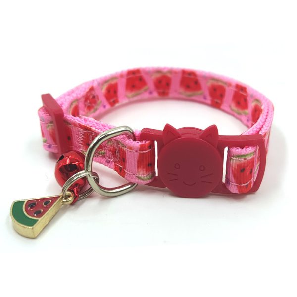 MUZIEBA Adjustable Pet Print Bell Cat Collar, Nylon Cat Strap with Fruit Design, Soft, Safe, All Seasons - Image 2