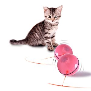 Laser Cat Toy USB Rechargeable, Automatic Sounding Interactive Pet Toy with 45 Min Timer, Plastic Material, Indoor Use