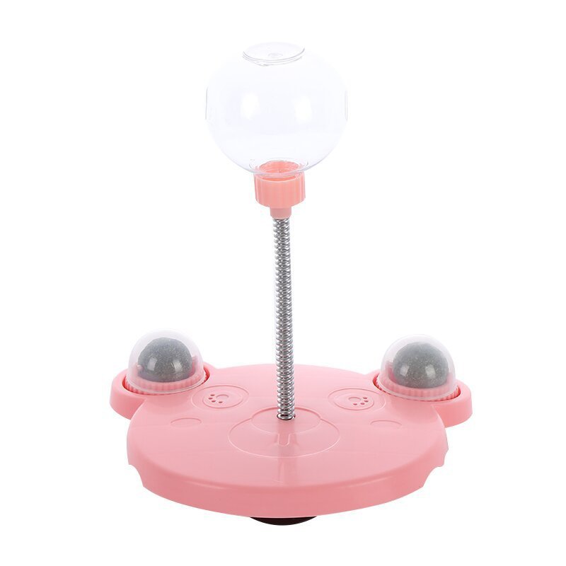 Cat Ball Track Toy, Wear and Tear Resistant Cute Bear Shape Base Leaky Food Design Plastic Cat Dispenser Toy with Spring for Small Dogs - Image 10