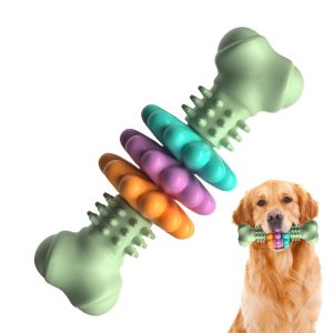 tedcae TPR Petal Tri-Ring Bone Type Teething Toy, Dog Squeaky Toys for Aggressive Chewers, Durable Dog Chew Toys for Large Medium Breed Dog, Dog Toys, Tough Durable Dogs Toys with Natural Rubber