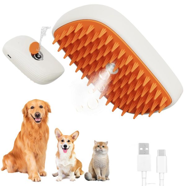 3-in-1 Cat Steam Brush, Rechargeable Pet Brush with Water Tank & Spray Multifunctional Cat Spray Massage Comb for Cat and Dog - Image 2