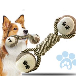 Cotton Rope Dog Toy Dumbbell Shape – Durable Knot Chew Toy for Dogs, Bite-Resistant Teeth Cleaner, Interactive Pet Toy for Small to Large Breeds