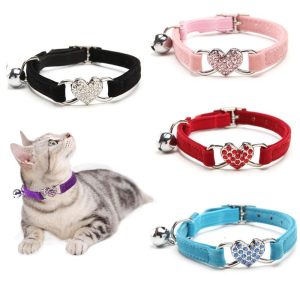 CHUKCHI Puppy Collars Jewelry Accessories, Dog Collar Dog Bow Tie Adjustable Heart Dog Collars Holiday Collars for Large Medium Small Dogs, Small Puppy Collar, Cat Bell Collar