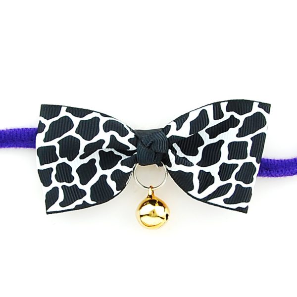 Adjustable Pet Bow Tie for Dogs and Cats, Polyester Bow with Copper Bell and, Neck Strap Fits Up to 22 Inches - Image 3