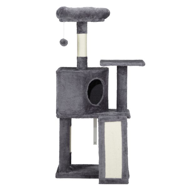 Cat Tree Cat Tower for Indoor Cats, 47in Cat Tower Multi-Level Durable Cat Scratching Post & Cozy Fun Cat Jumping Platform Space Saving Cat Condo Pet Play House for Indoor Cats,Dark Grey