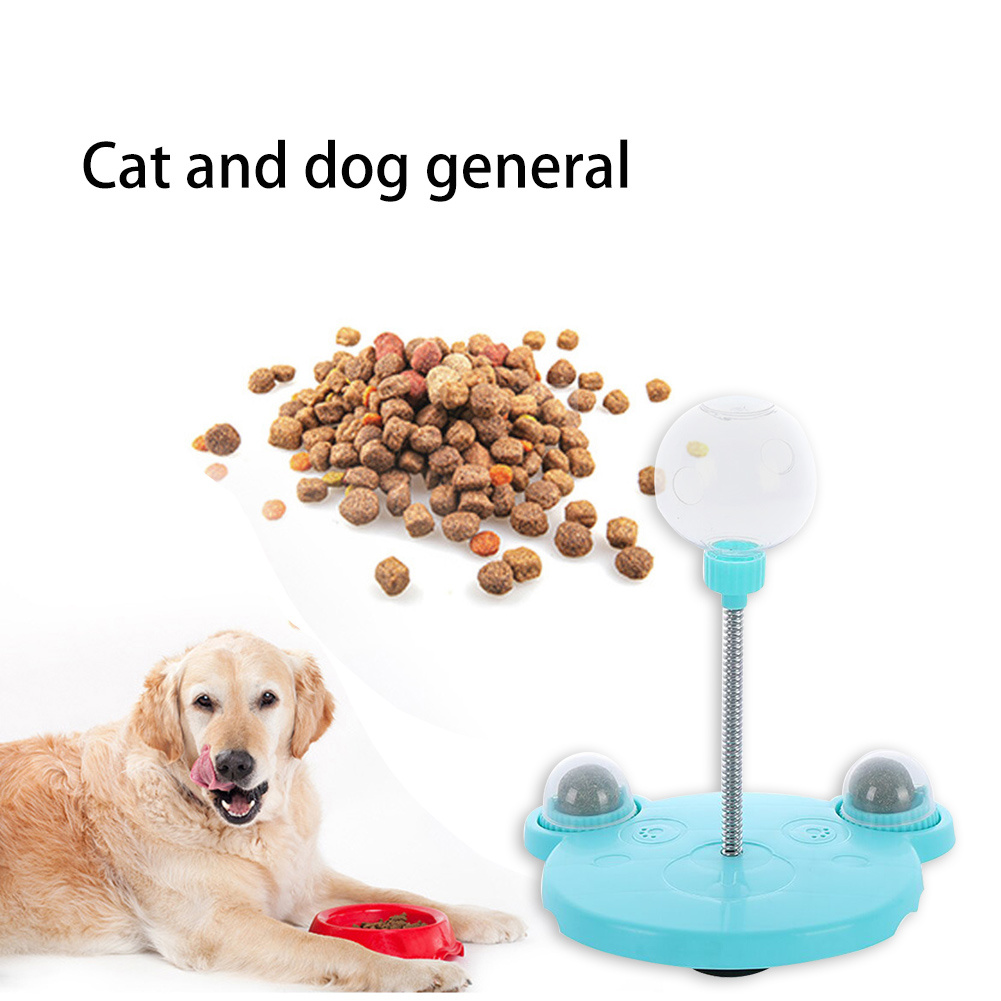 Cat Ball Track Toy, Wear and Tear Resistant Cute Bear Shape Base Leaky Food Design Plastic Cat Dispenser Toy with Spring for Small Dogs - Image 4