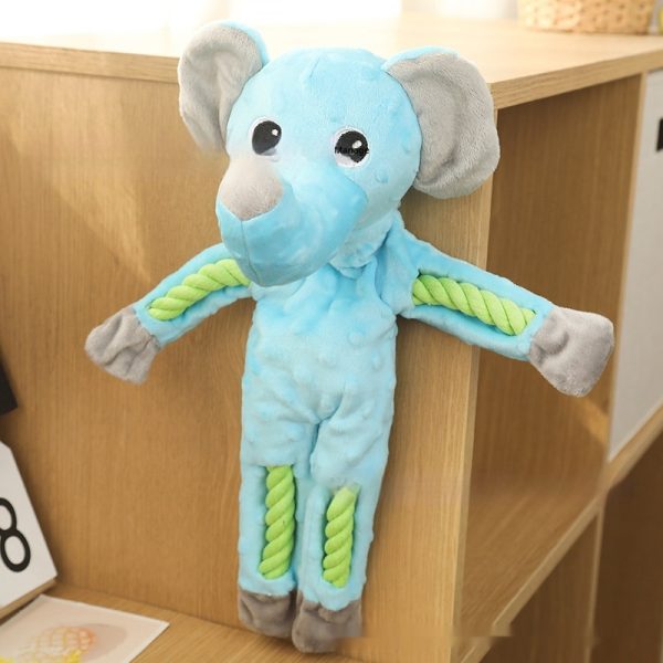 Dog Molar Teeth Cleaning Toy, Bite-Resistant Cotton Rope Chew Toy for Dental Health (Bubble Frog, Lion, Pig, Fox, Elephant, Monkey) - Image 5