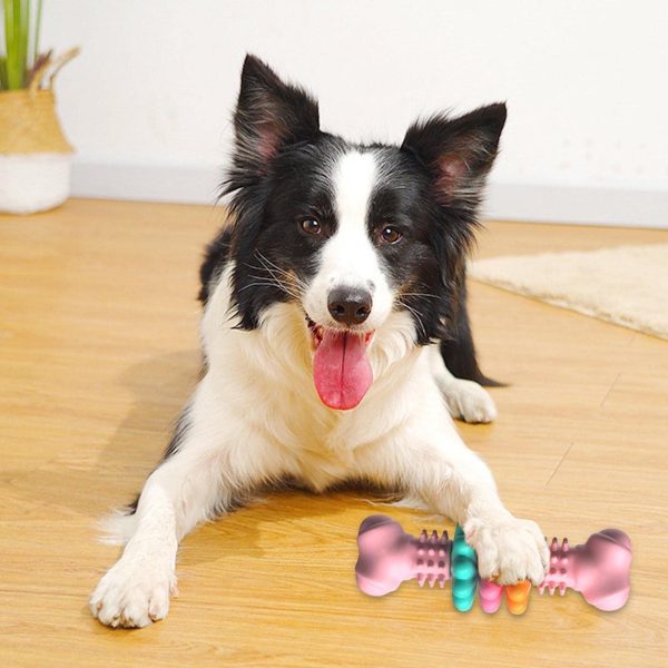 tedcae TPR Petal Tri-Ring Bone Type Teething Toy, Dog Squeaky Toys for Aggressive Chewers, Durable Dog Chew Toys for Large Medium Breed Dog, Dog Toys, Tough Durable Dogs Toys with Natural Rubber - Image 6