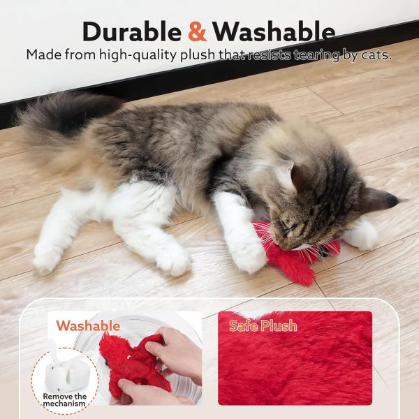 AIPERRO Flapping Cardinal Cat Toy, USB Rechargeable Cat Kicker with Bird Sounds & Catnip for Indoor Cats - Image 2