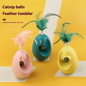 Catnip Ball Tumbler Cat Toy, Interactive Teaser with Molar Chew, PP Material, Fun & Durable Pet Play