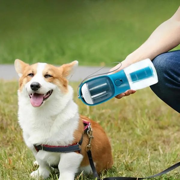 Dog Water Cup Drinking Food Garbage Bag Three-in-one Portable Small Multi-Functional Pet Cups Pets Supplies (Turquoise) - Image 9