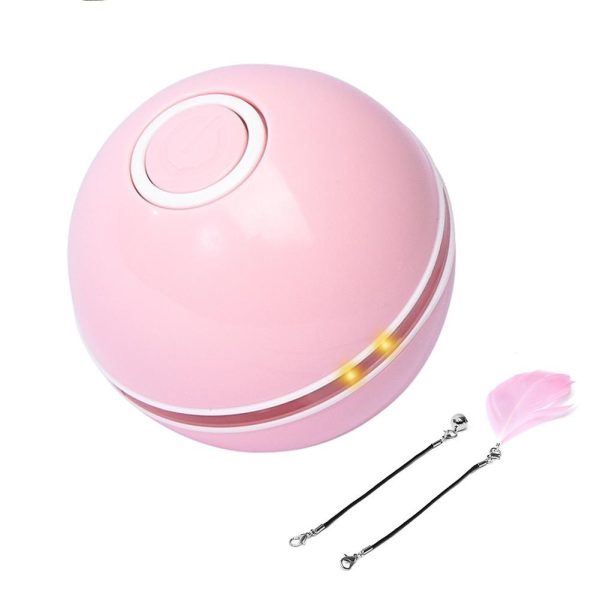 Interactive Cat Toys Ball with Colorful LED Light,USB Rechargeable Wicked Ball Cat Ball with Catnip,Automatic Spinning Smart Cat Ball Toy Pet Exercise Chaser Toy with Bell - Image 6