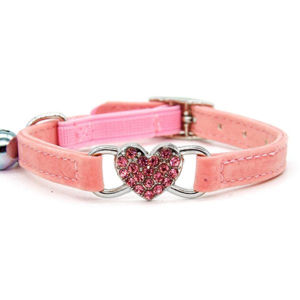 CHUKCHI Puppy Collars Jewelry Accessories, Dog Collar Dog Bow Tie Adjustable Heart Dog Collars Holiday Collars for Large Medium Small Dogs, Small Puppy Collar, Cat Bell Collar - Image 2