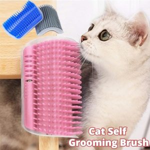Pet Hair Remover Brushes Pink Cats Brush Corner Cat Massage Self Groomer Comb Brush With Catnip Cat Rubs The Face A Tickling Comb