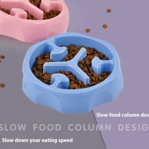 Round Shape Slow Feeding Pet Bowl, Anti-Gulping Dog & Cat Food Dish