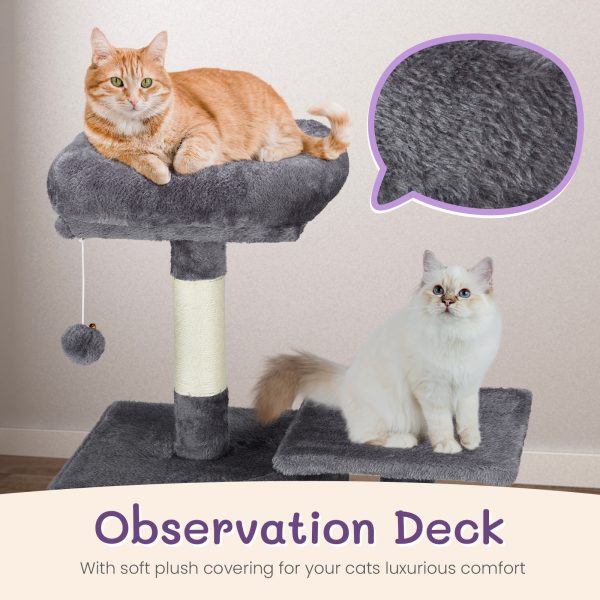 Cat Tree Cat Tower for Indoor Cats, 47in Cat Tower Multi-Level Durable Cat Scratching Post & Cozy Fun Cat Jumping Platform Space Saving Cat Condo Pet Play House for Indoor Cats,Dark Grey - Image 6