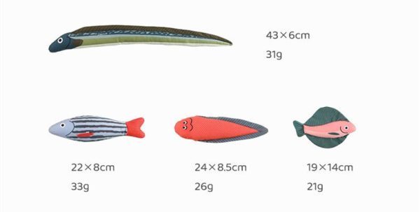 Maiiu Chewing Stuffed Catnip Cat Pillow Toy Simulation Fish Fish Cat Toys - Image 7