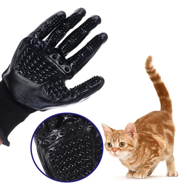 Pet Deshedding Glove, Grooming Glove for Dog and Cat, Left & Right Gentle De-Shedding Glove Brush, Black - Image 5