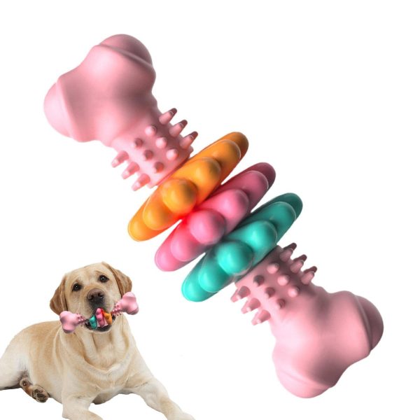 tedcae TPR Petal Tri-Ring Bone Type Teething Toy, Dog Squeaky Toys for Aggressive Chewers, Durable Dog Chew Toys for Large Medium Breed Dog, Dog Toys, Tough Durable Dogs Toys with Natural Rubber - Image 7