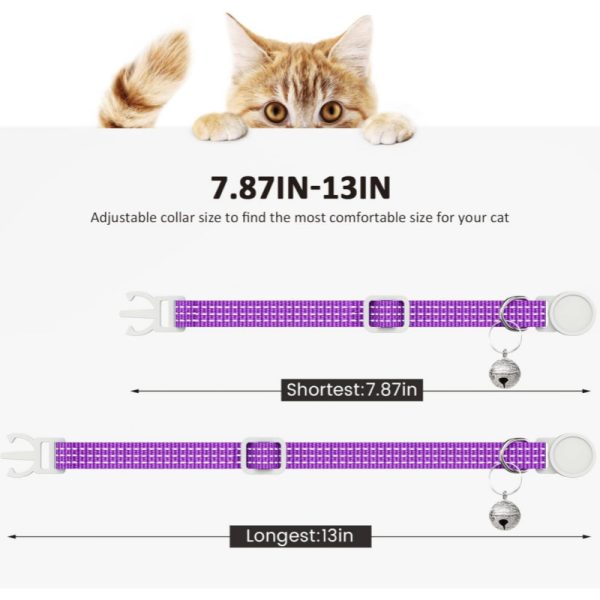 Nylon Cat Collar Comfortable Breathable, Adjustable Monochrome Pet Collar for Cats, Lightweight and, Durable - Image 7