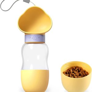 PETCAST Portable Dog Water Bottle Dispenser with Food Container Bowl