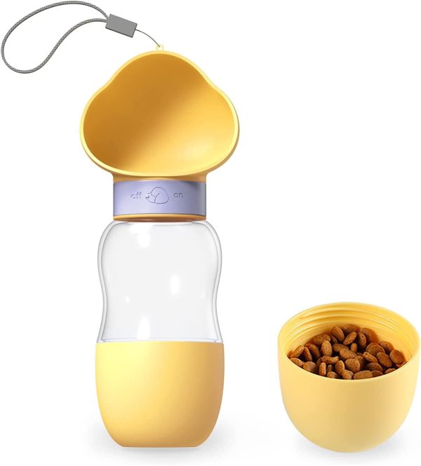 PETCAST Portable Dog Water Bottle Dispenser with Food Container Bowl