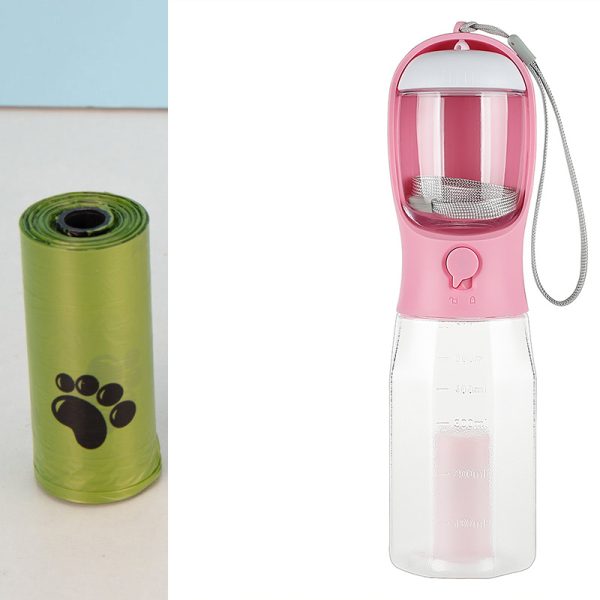 MCOURASOY Pet Water Bottle, Portable Dog Water Bottle Dispenser with Poop Bag, 20oz Leak Proof Dog Travel Water Bottle with Feeder - Puppy Water Bottles for Walking, Hiking, Camping - Image 10